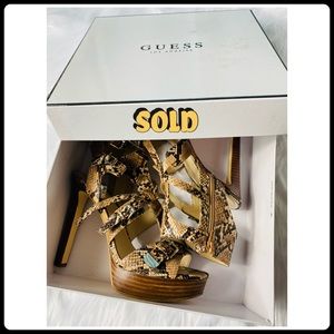 Guess Gold snakeskin high heels details Size: 9.5